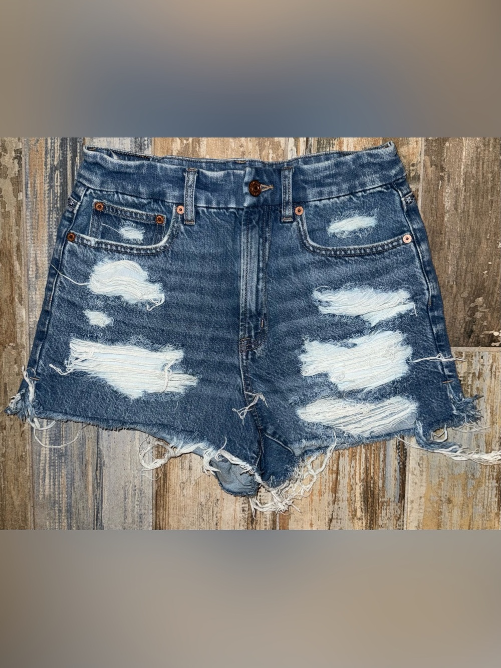 #0061 Women’s American Eagle Outfitters Curvy 90’s Boyfirend Shorts - Denim 8